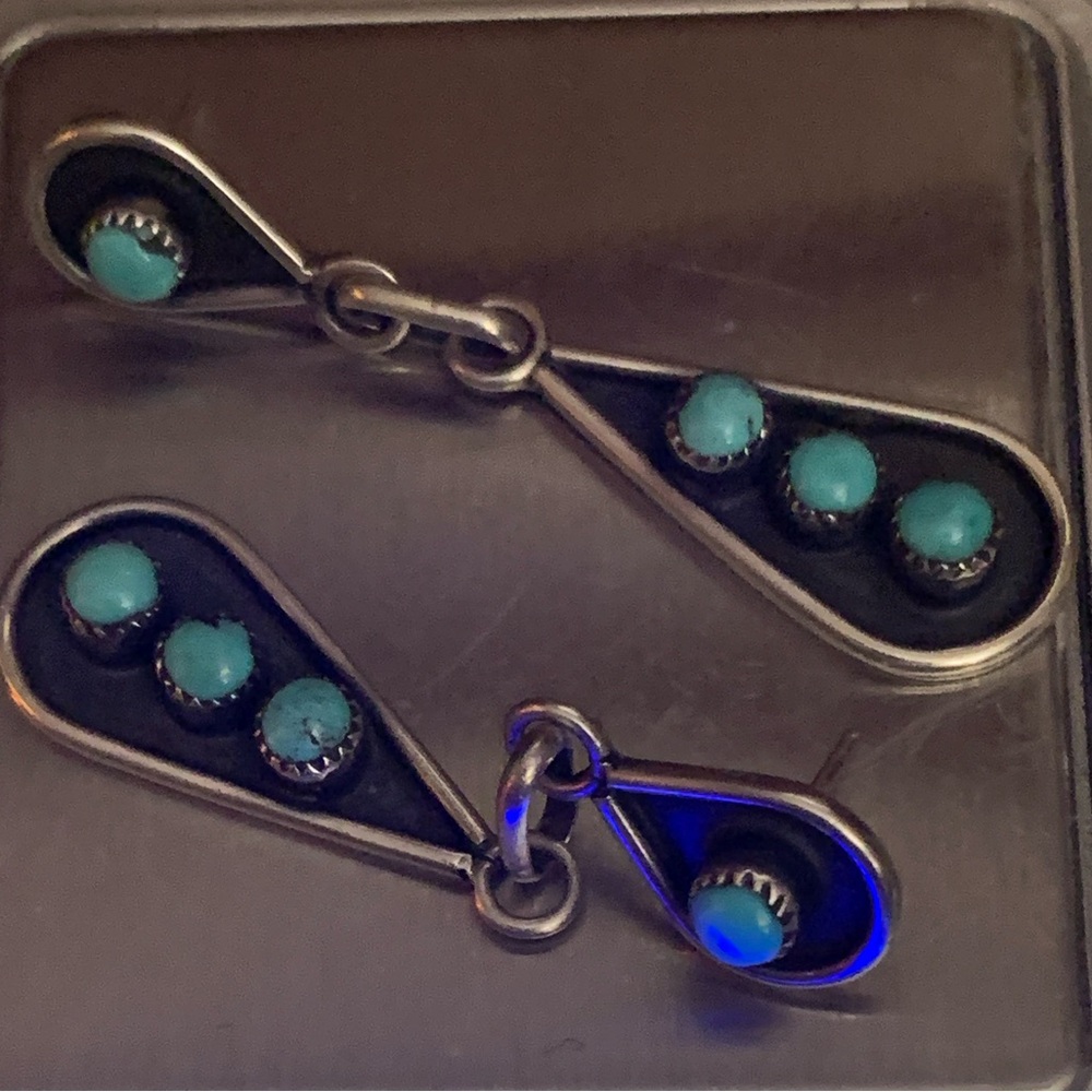 Turquoise Shadowbox Dangle Earrings